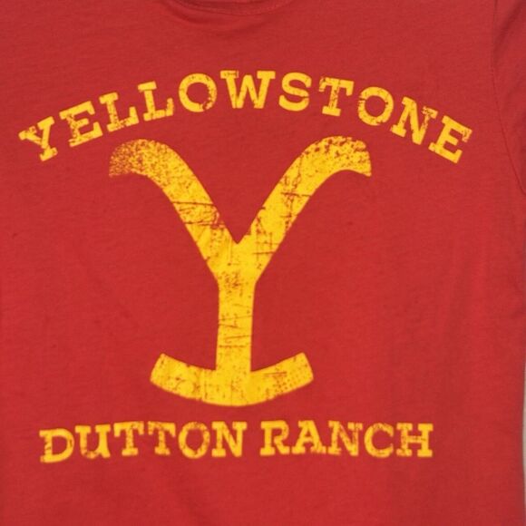 Yellowstone Dutton Ranch Short Sleeve Tee Red Tshirt Womens Small Fitted Western - Picture 3 of 5